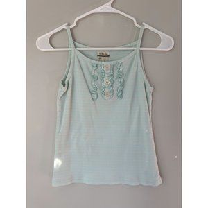 Matilda Jane Girls 12 Honeydew Aqua Tank Stripe Tanktop Wonderful Parade